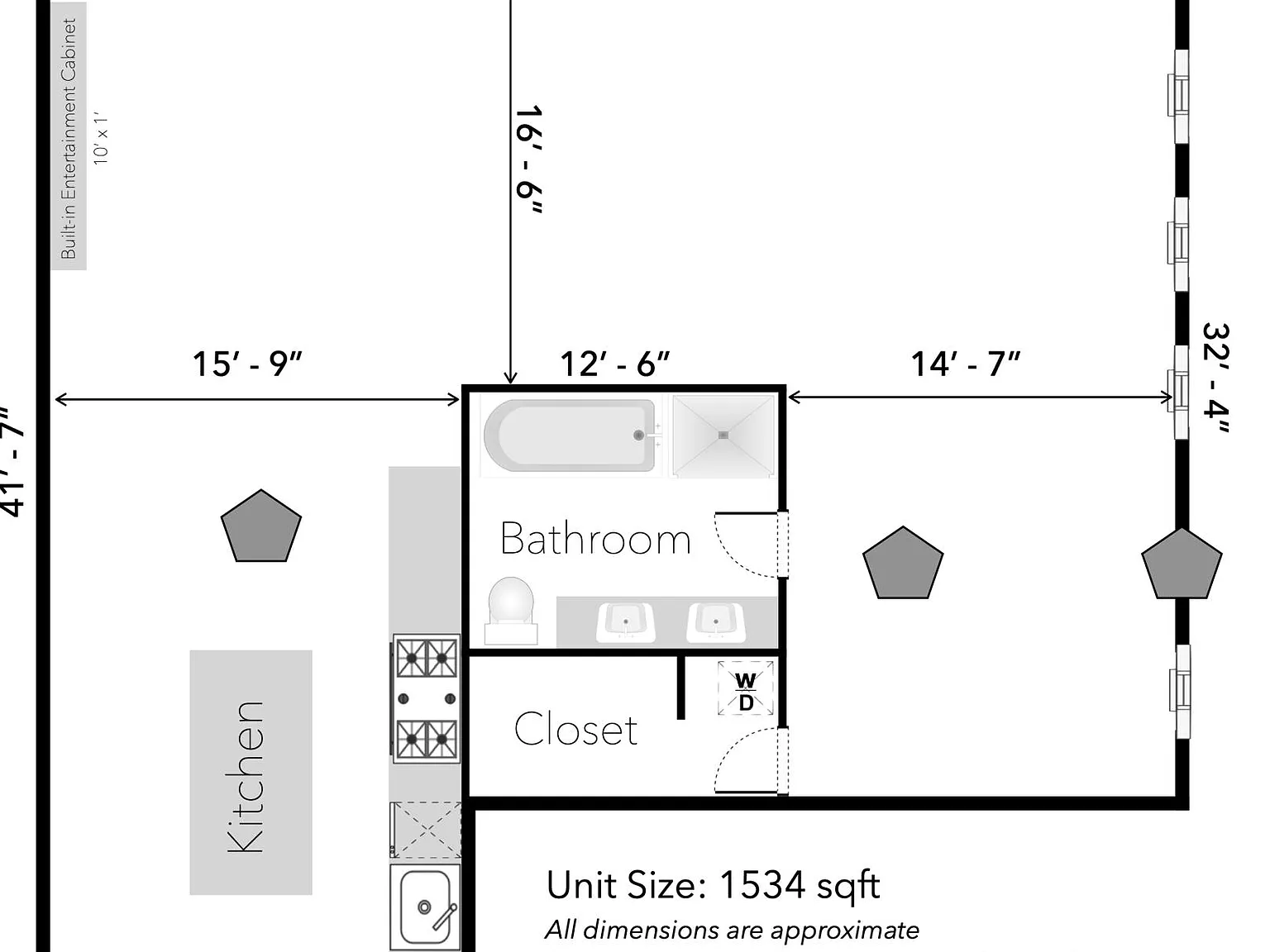 1 bed, 1534 sqft, $3,800 — Photo 2