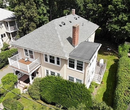 Drone shot from above. Exclusive use of upstairs deck.