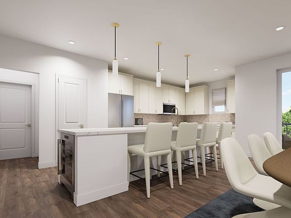 Expansive Island with Beverage Fridge