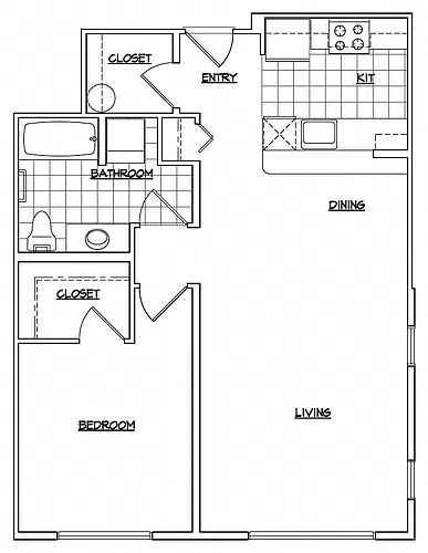 Floor plan Helix Large 1 Bedroom