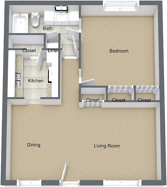 Floor plan One Bedroom