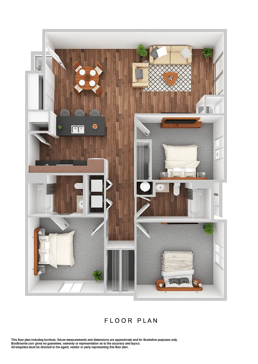 Floor plan 3 Bedroom 2 Bathroom