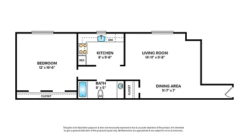 Floor plan 1 Bedroom Apartment