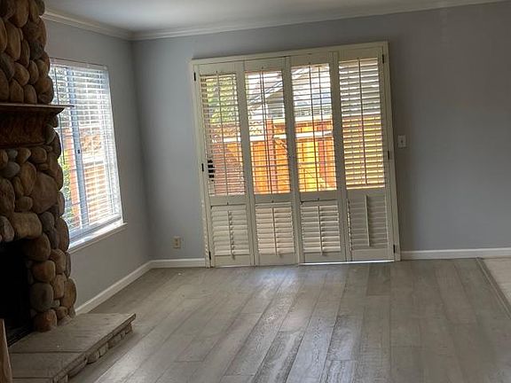 Living room with fireplace.