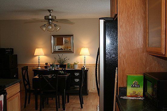 View of dining room from kitchen