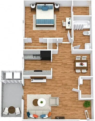 Floor plan 1x1 - Amelia A2P