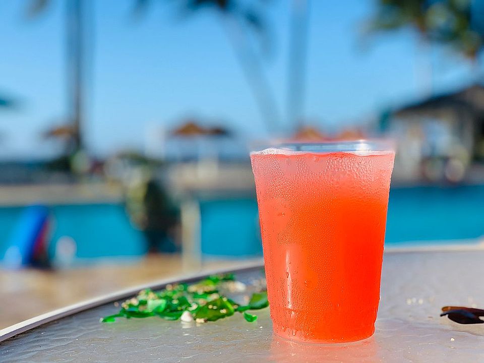 Cool drinks and sea glass