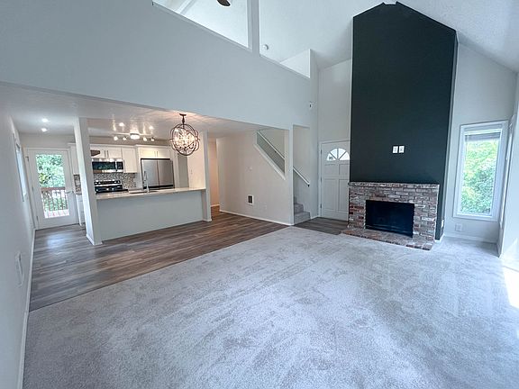 Open layout living/dining room
