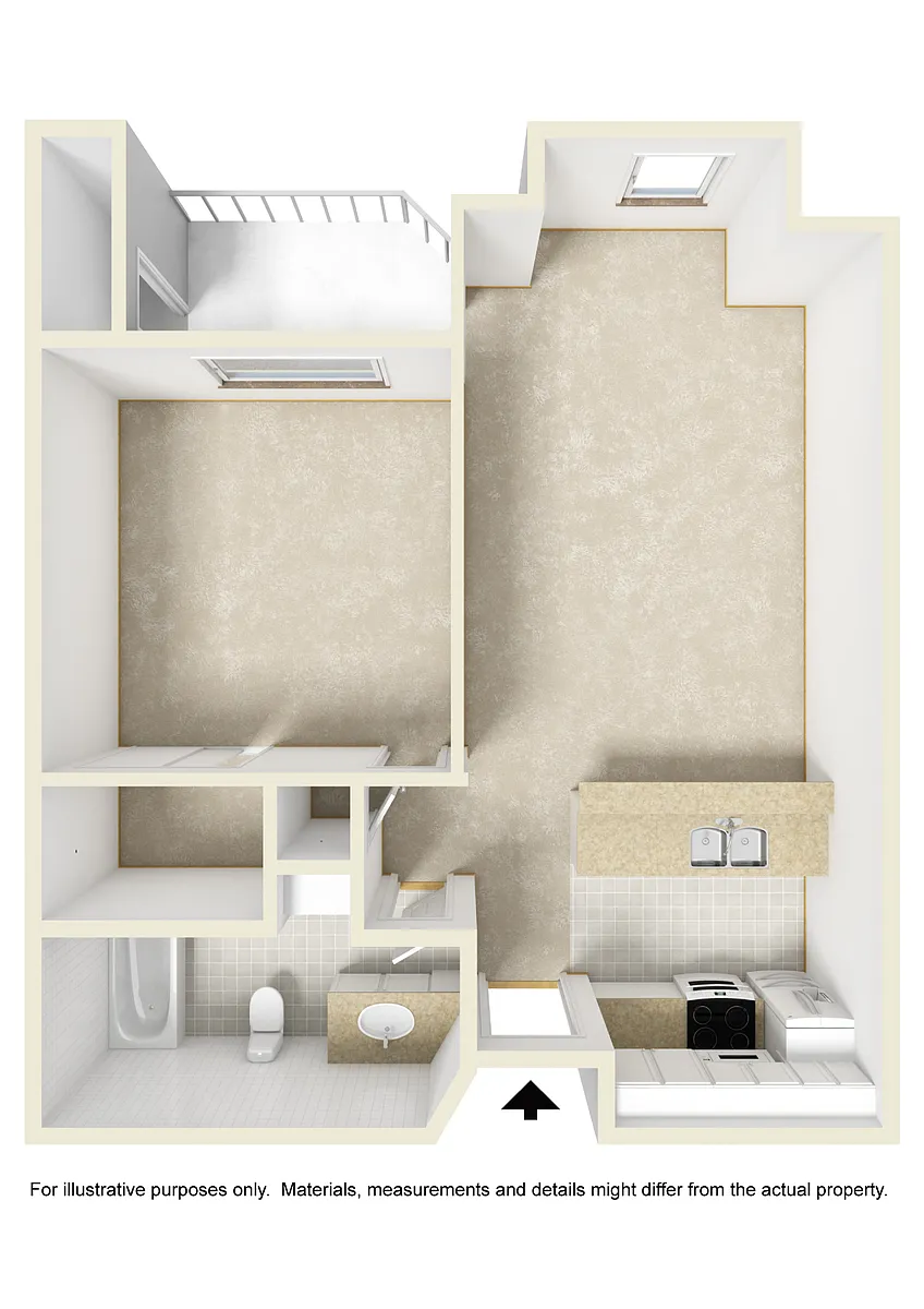 Floor plan 590 One-Bedroom