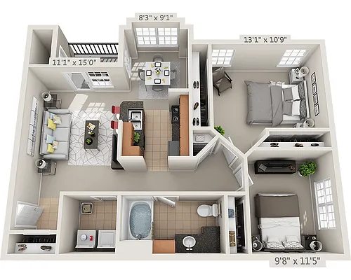 Floor plan Plan 3 (B1)