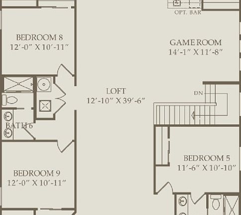 Second Floor 8 br / 6 ba
