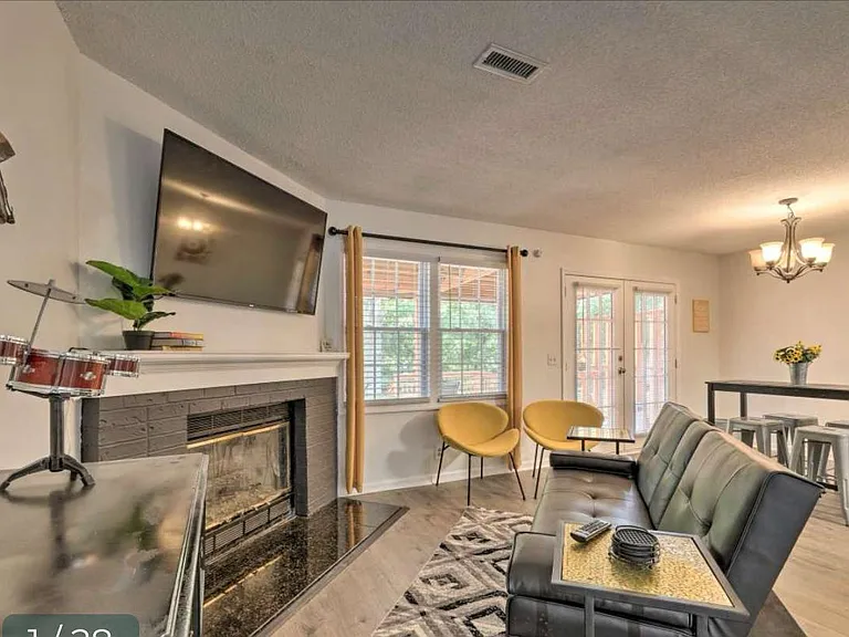 65 Smart TV in the open living room.
