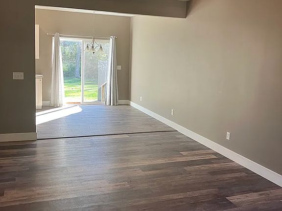Living area looking into kitchen