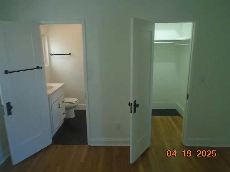 Bathroom and closet from bedroom