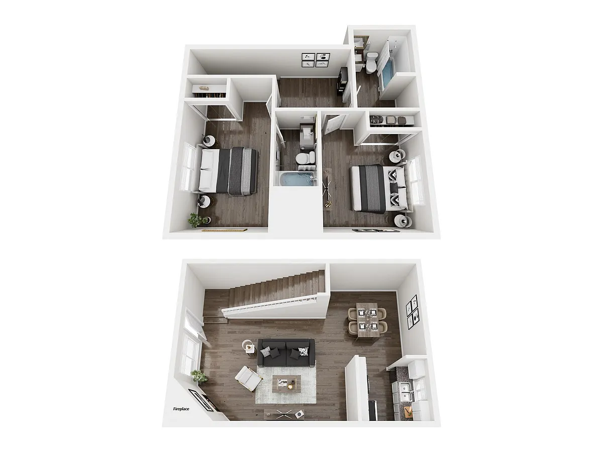 Floor plan 2 BD 2 BTH