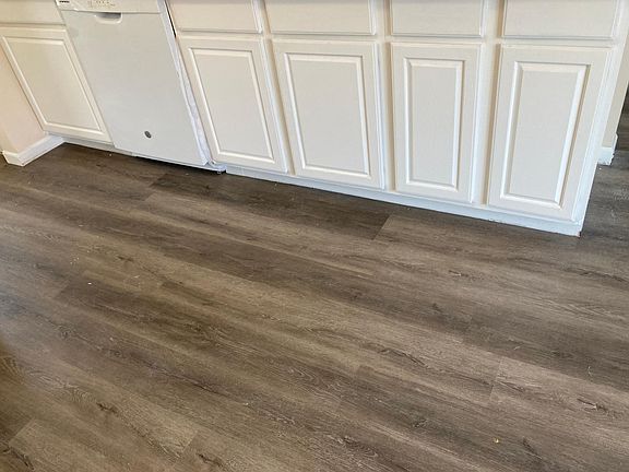 Kitchen floor and cabinets