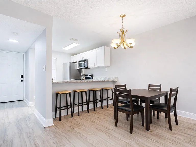 Breakfast bar and condo entrance