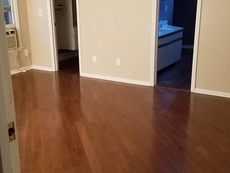 Master bedroom, walk-in closet on the left, bathroom on the right.