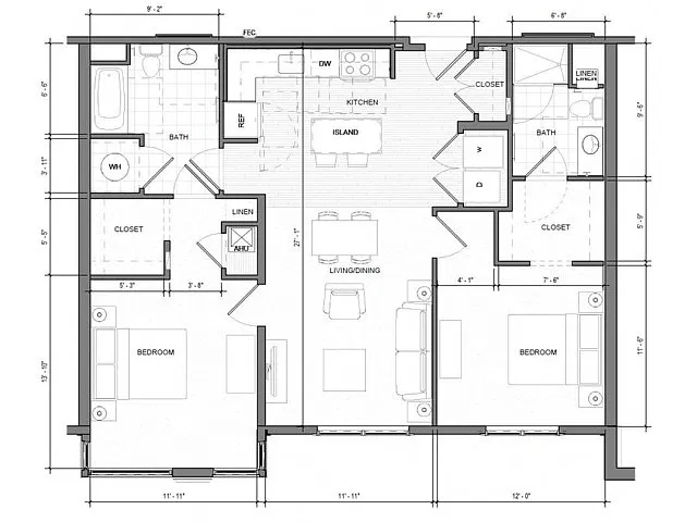 Floor plan 2BR-C