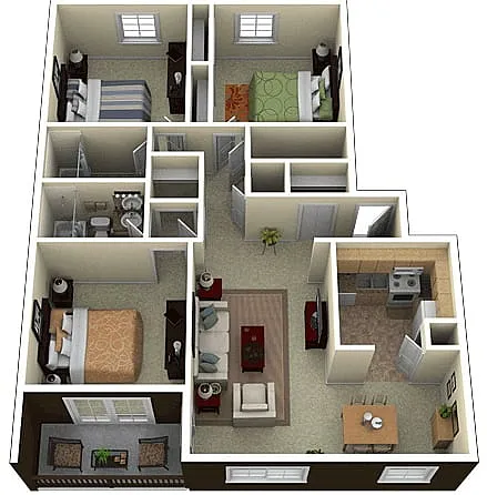 Floor plan 3 Bed 2 Bath