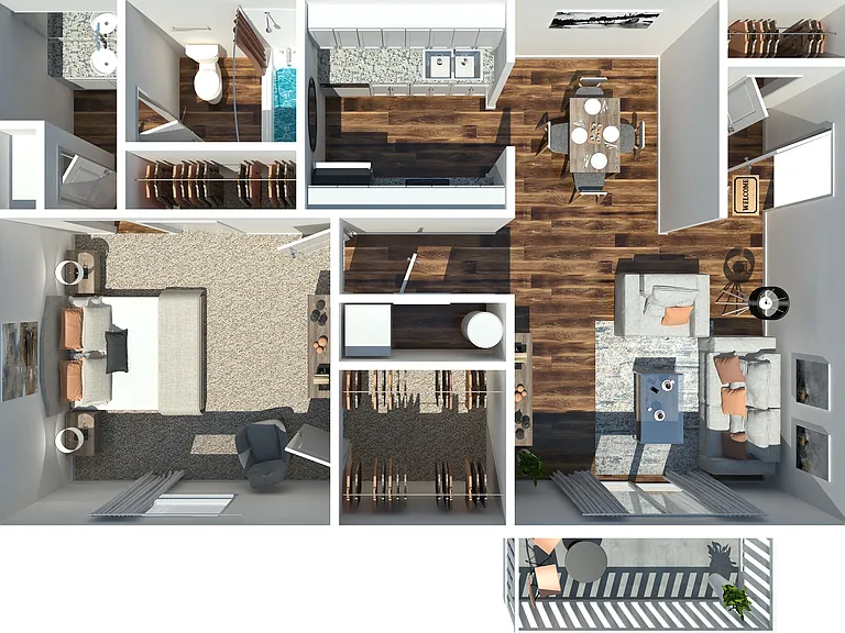 1 Bedroom WD 1 Bedroom WD