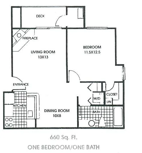 Floor plan Reserve 1 Bedroom 1 Bath
