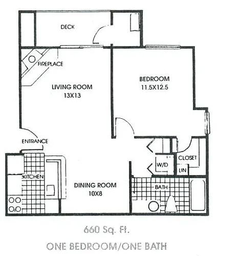 Floor plan Reserve 1 Bedroom 1 Bath
