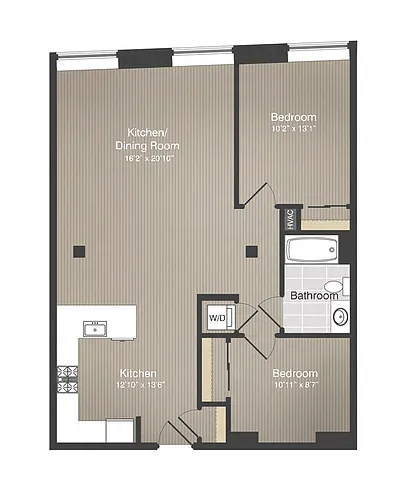 Floor plan 2BR/1BA
