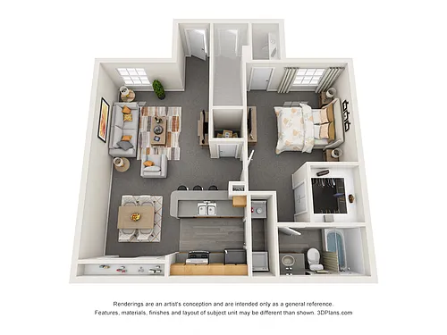 Floor plan One Bedroom One Bath