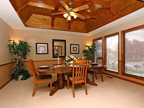 Formal dining roof with coffered ceiling!  