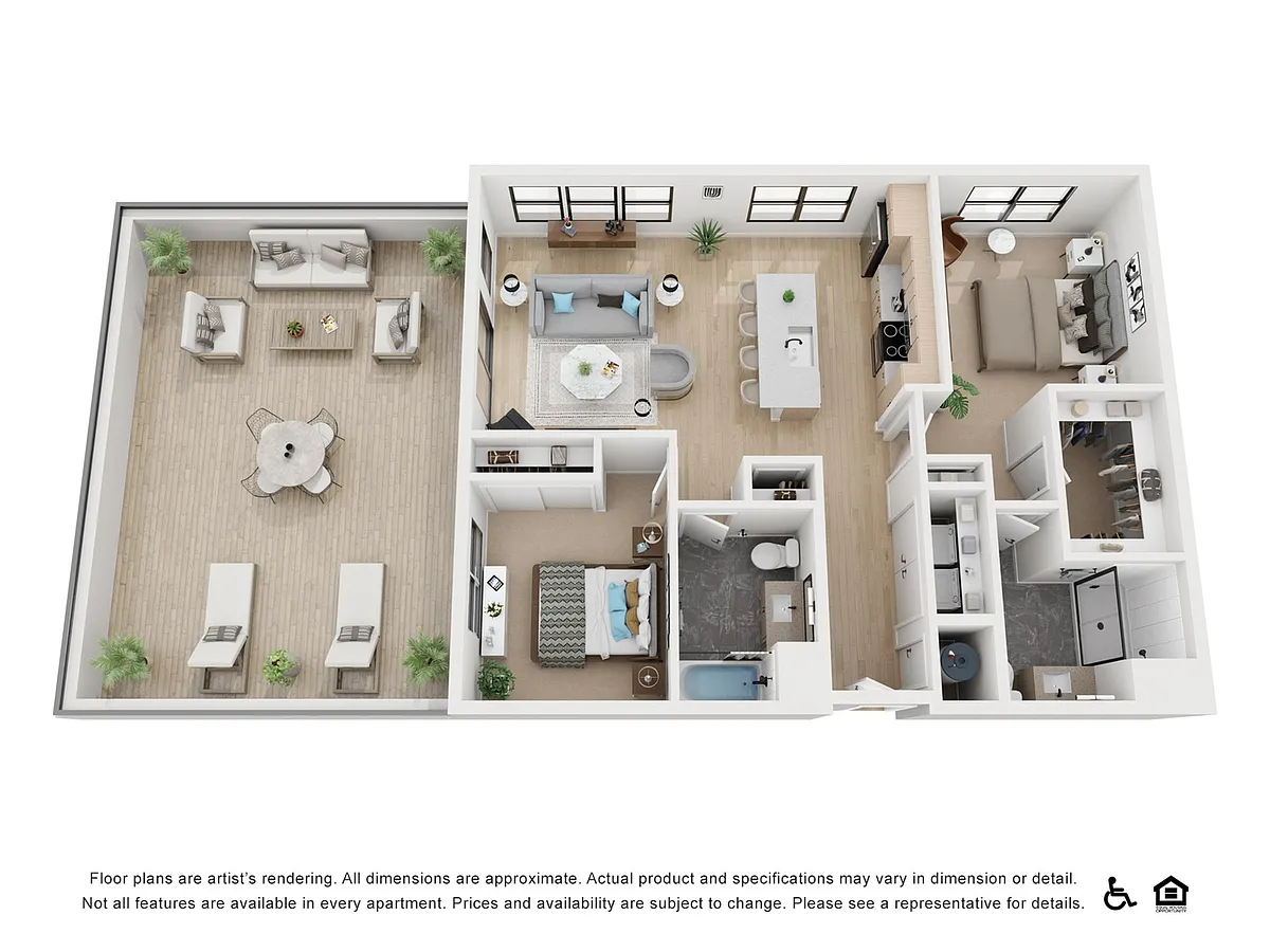 Floor plan 2BR/2BA - B4
