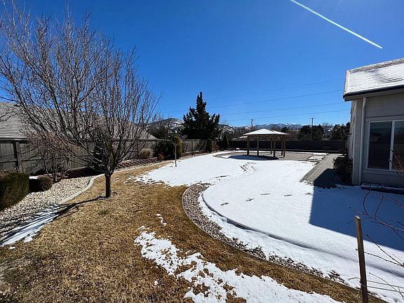 Spacious backyard with gazebo