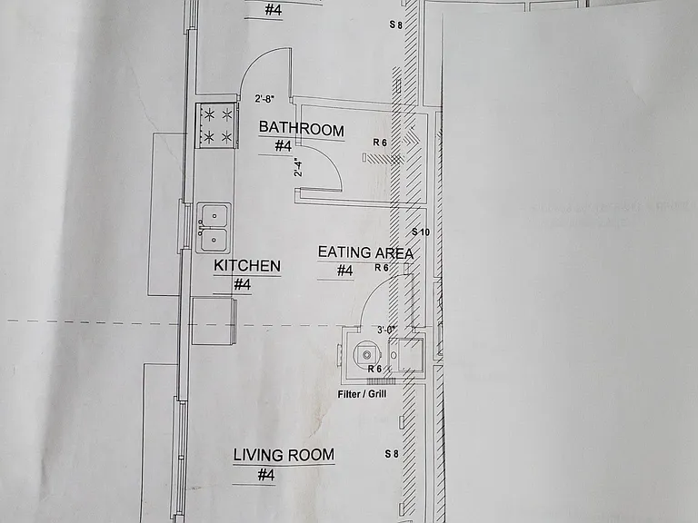 Blue print of the apartment floor plan layout.
