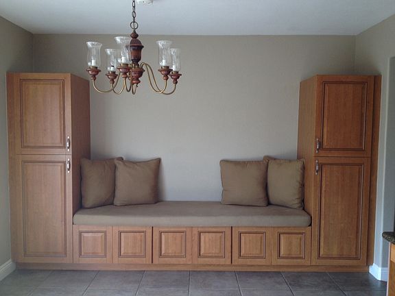 Built in seating area in the kitchen