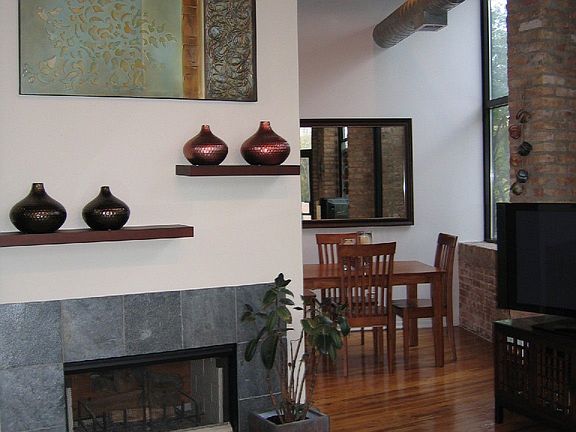 Fireplace from living room