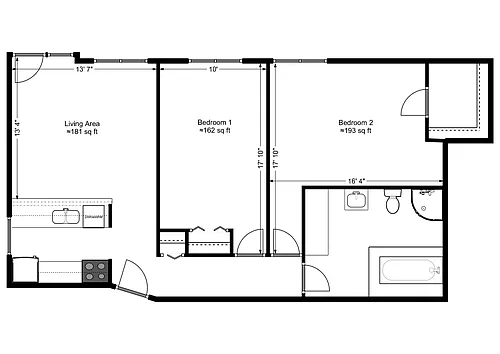 Floor plan Signature Series- 2BD B