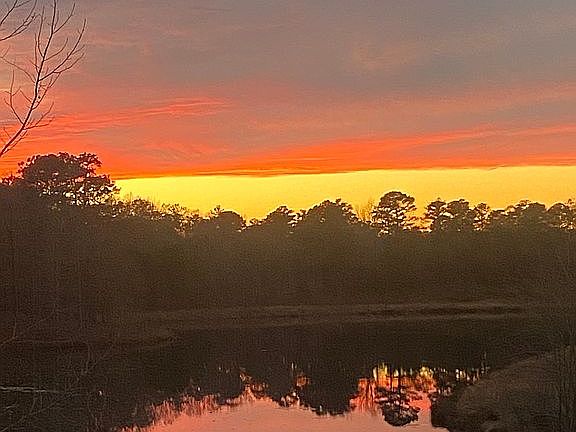 Sunset over back pond