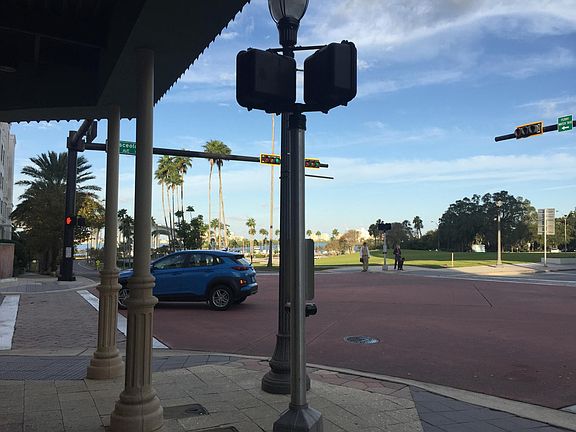 Cleveland street in downtown Clearwater w/ access to the Clearwater water ferry that makes routine trips to Clearwater beach
