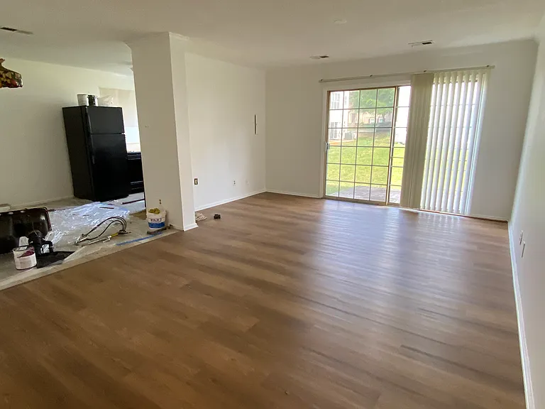 Living room, kitchen being remodled