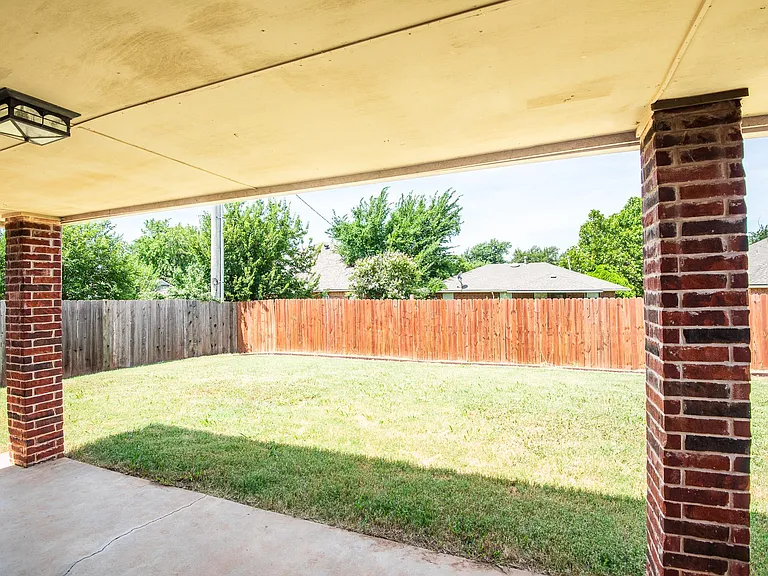 Fully fenced backyard