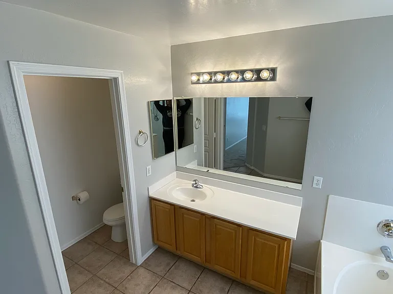 Primary bathroom and toilet room