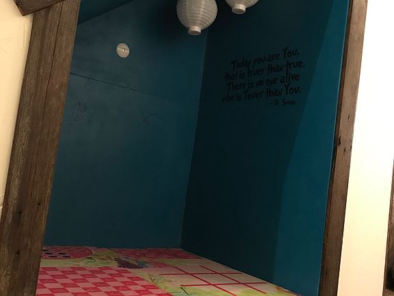 reading nook and storage. 