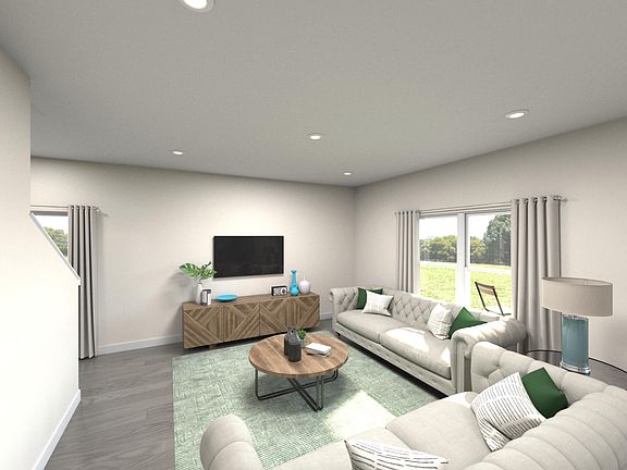 The Dallas bright, open family room is perfect for movie nights or entertaining.