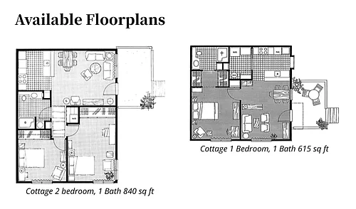 Floor plan One Bedroom Cottage