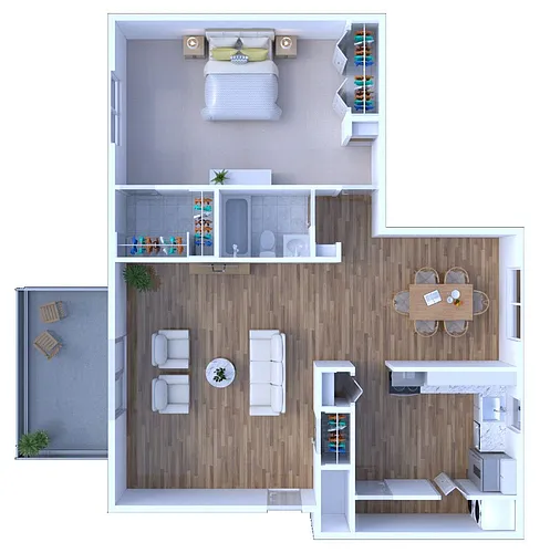 Floor plan 1BR - 1BTH Renovated