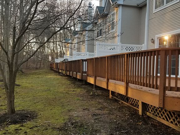 Backyard with private deck