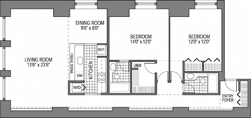Floor plan 2 Bed 2 Bath