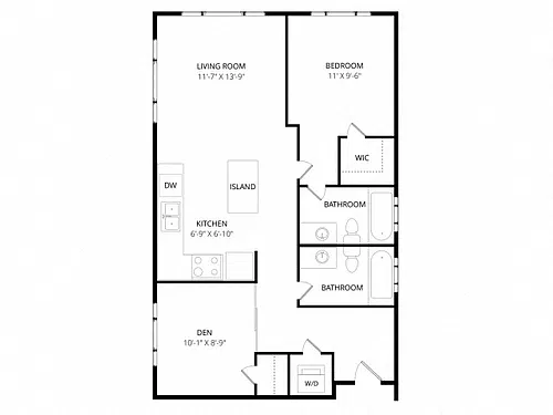 Floor plan Uptown 2 with Den