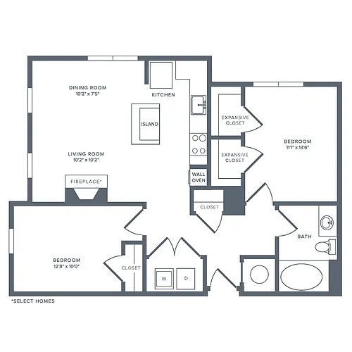 Floor plan B09R | 2 Bed | 2 Bath