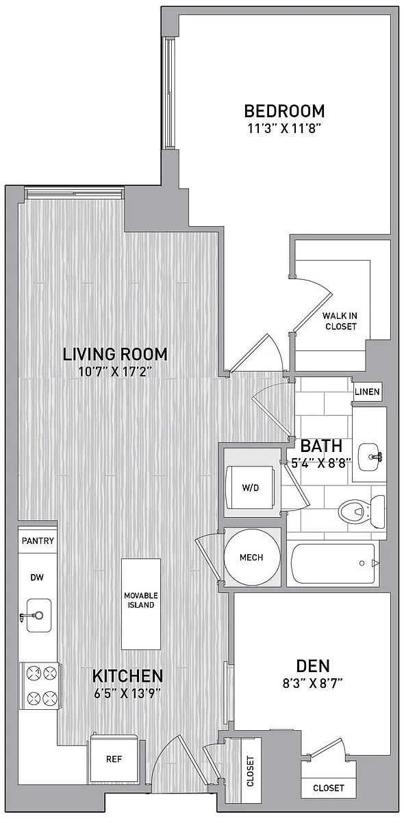 Floor plan 1 Bed1 BathDen DEN A